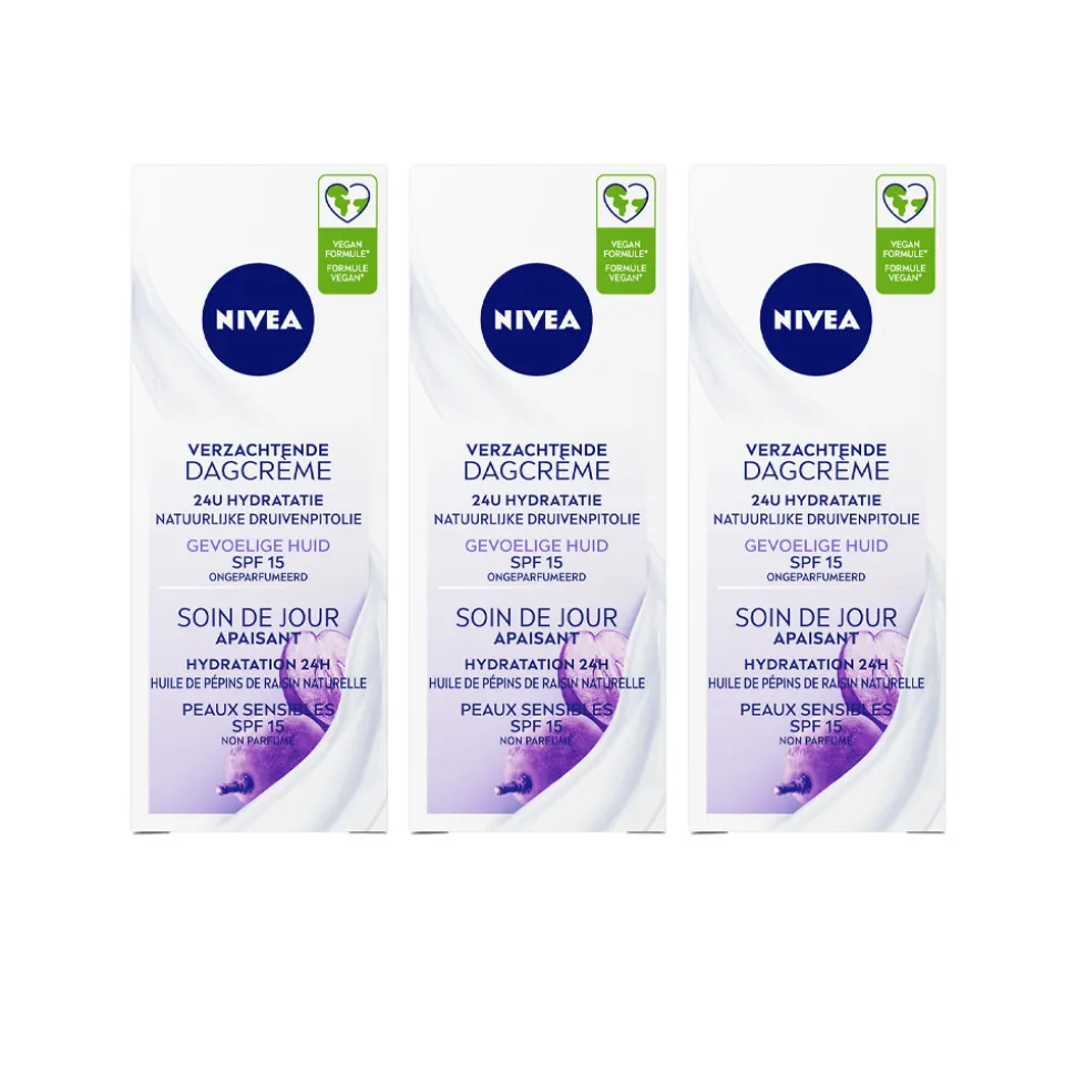 3x NIVEA Dagcrème Verzachtend SPF 15 50 ml