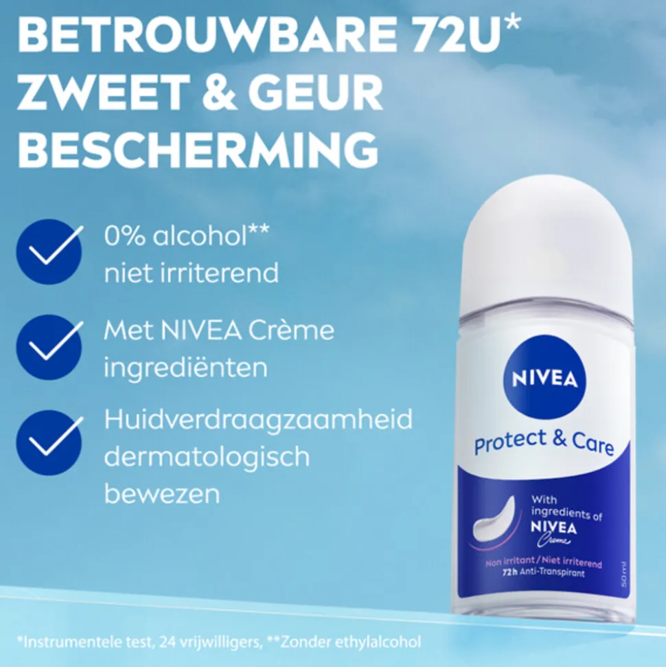 6x NIVEA Deodorant Roller Protect en Care 50 ml
