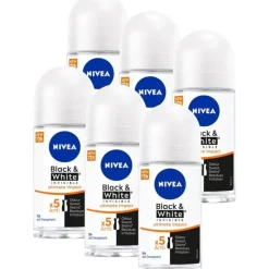 6x NIVEA Deodorant Roller Black & White Ultimate Impact 50 ml