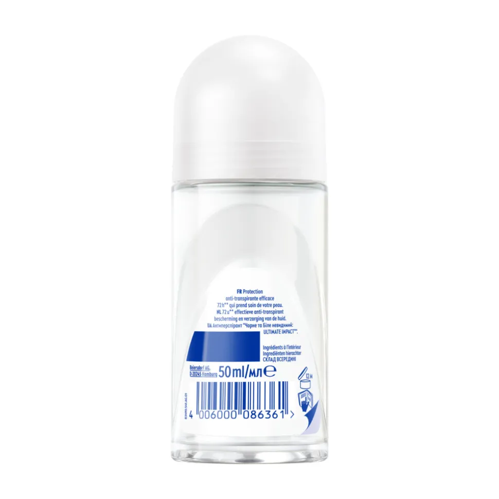 6x NIVEA Deodorant Roller Black & White Ultimate Impact 50 ml