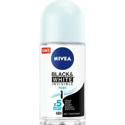 6x NIVEA Deodorant Roller Invisible Black en White Pure 50 ml