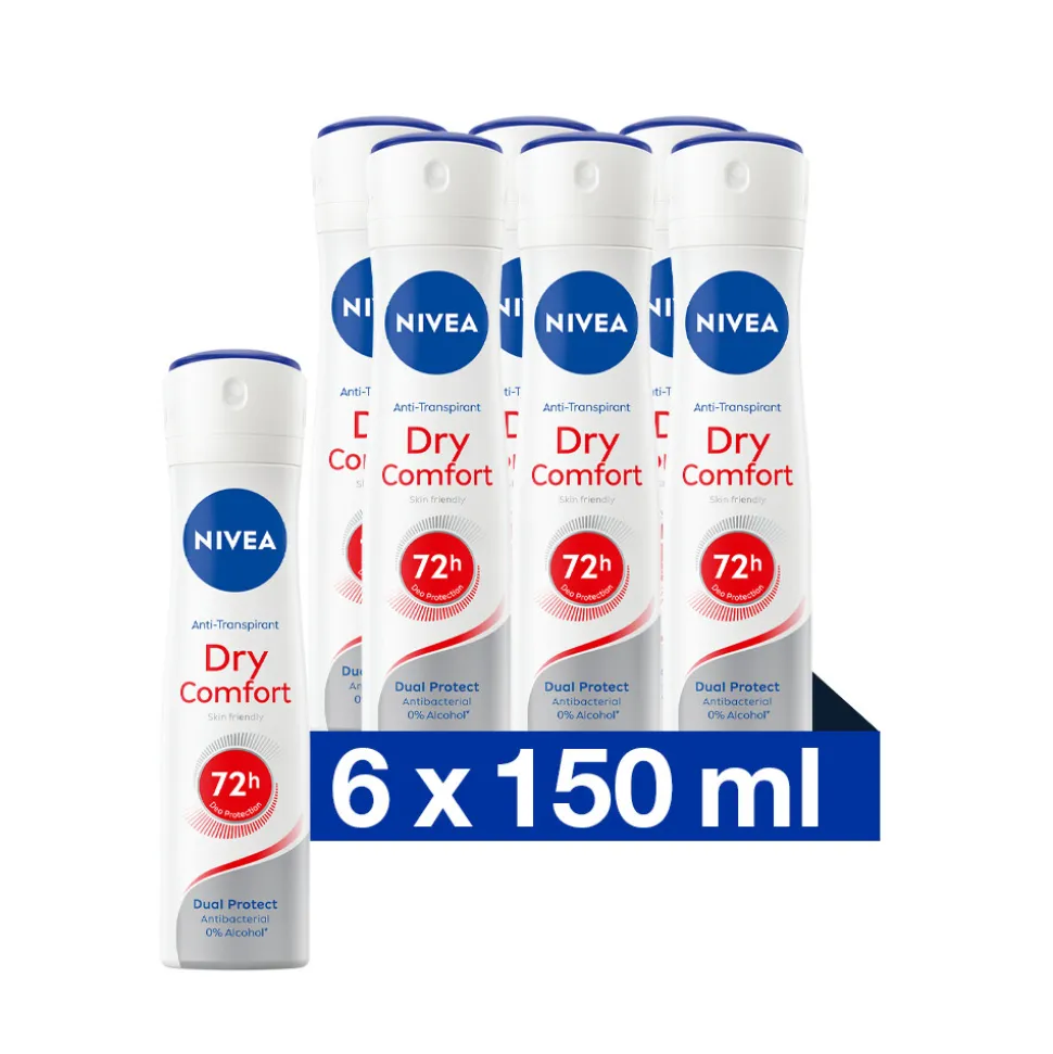 6x NIVEA Deodorant Spray Dry Comfort 150 ml