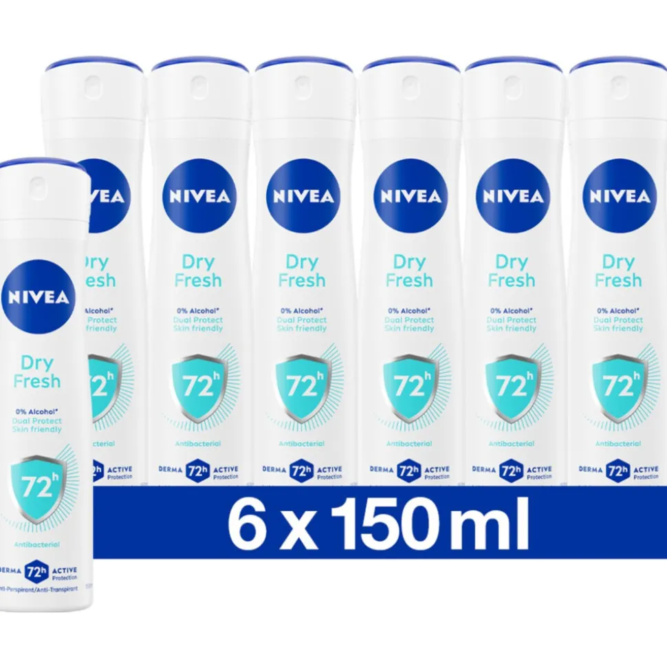 6x NIVEA Deodorant Spray Dry Fresh 150 ml
