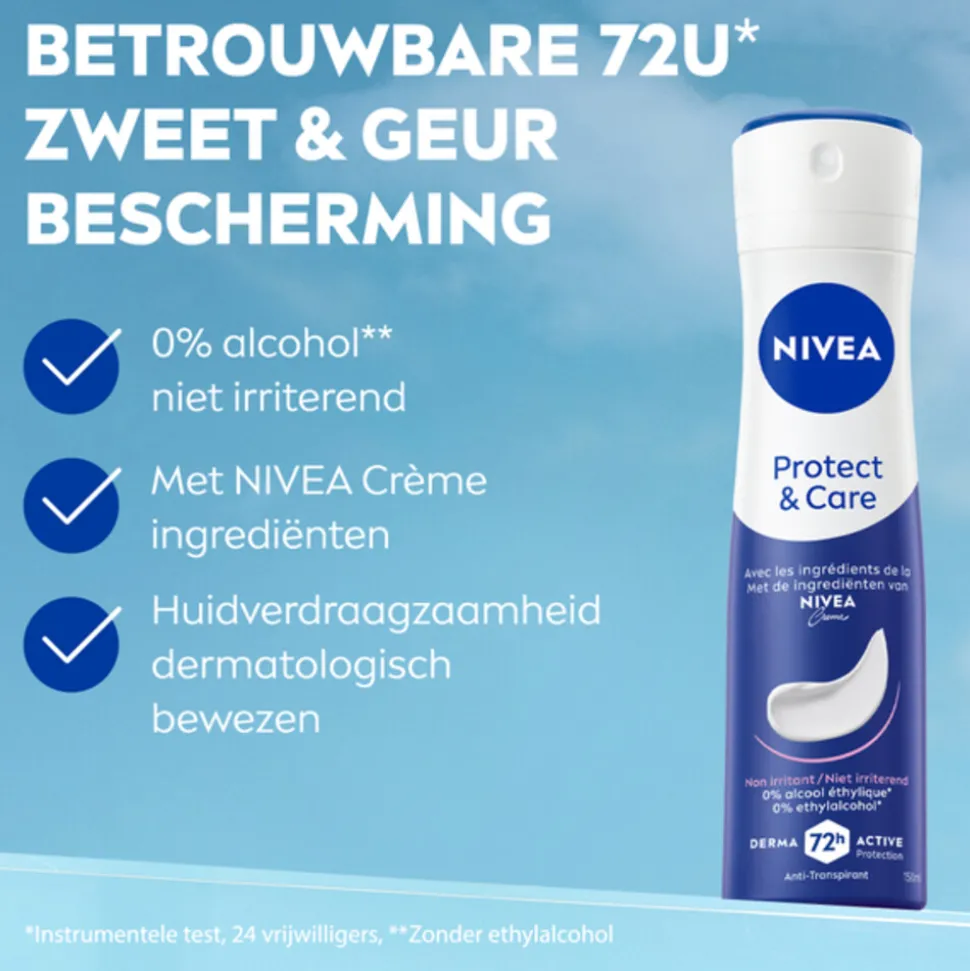 6x NIVEA Deodorant Spray Protect & Care 150 ml