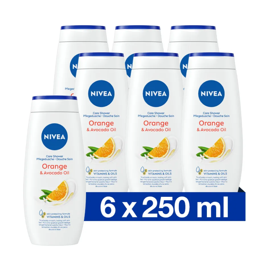 6x NIVEA Douchecrème Orange en Avocado 250 ml