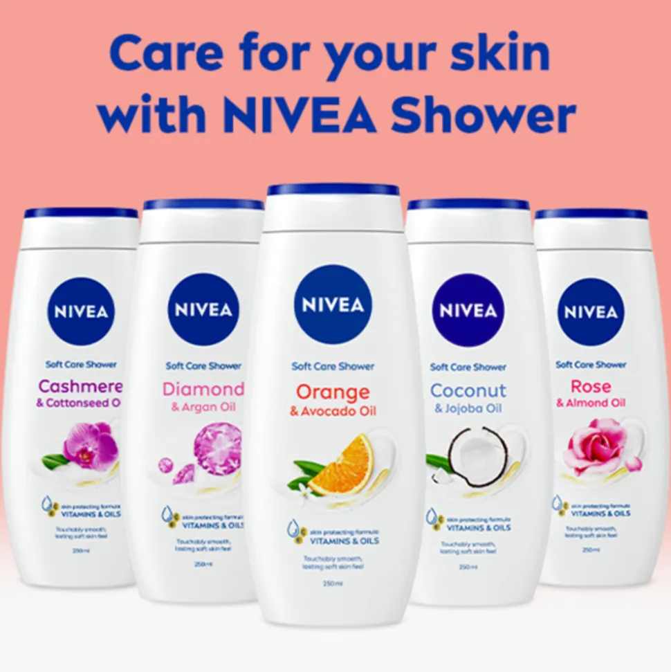 6x NIVEA Douchecrème Orange en Avocado 250 ml