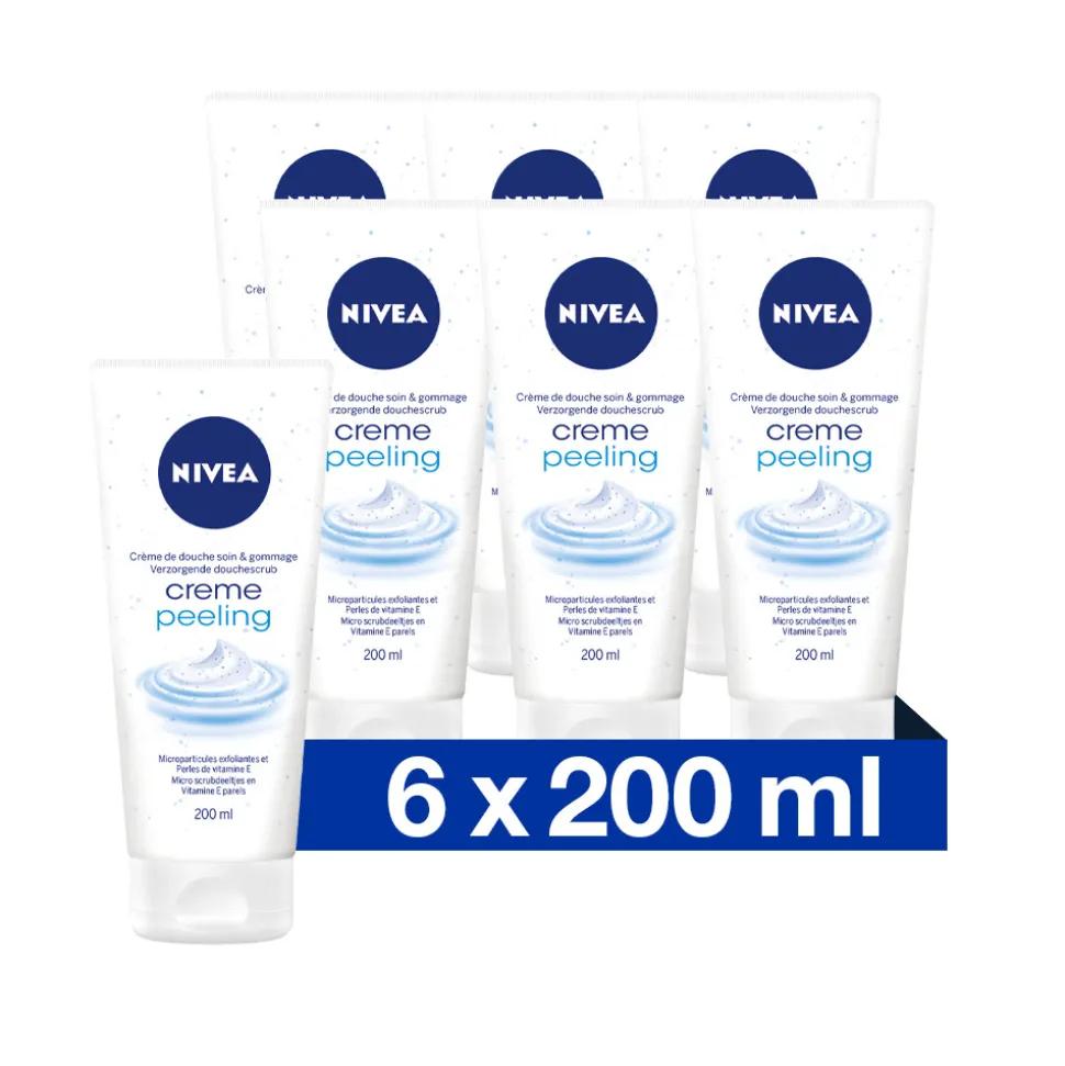 6x NIVEA Douchecrème Scrub Peeling 200 ml