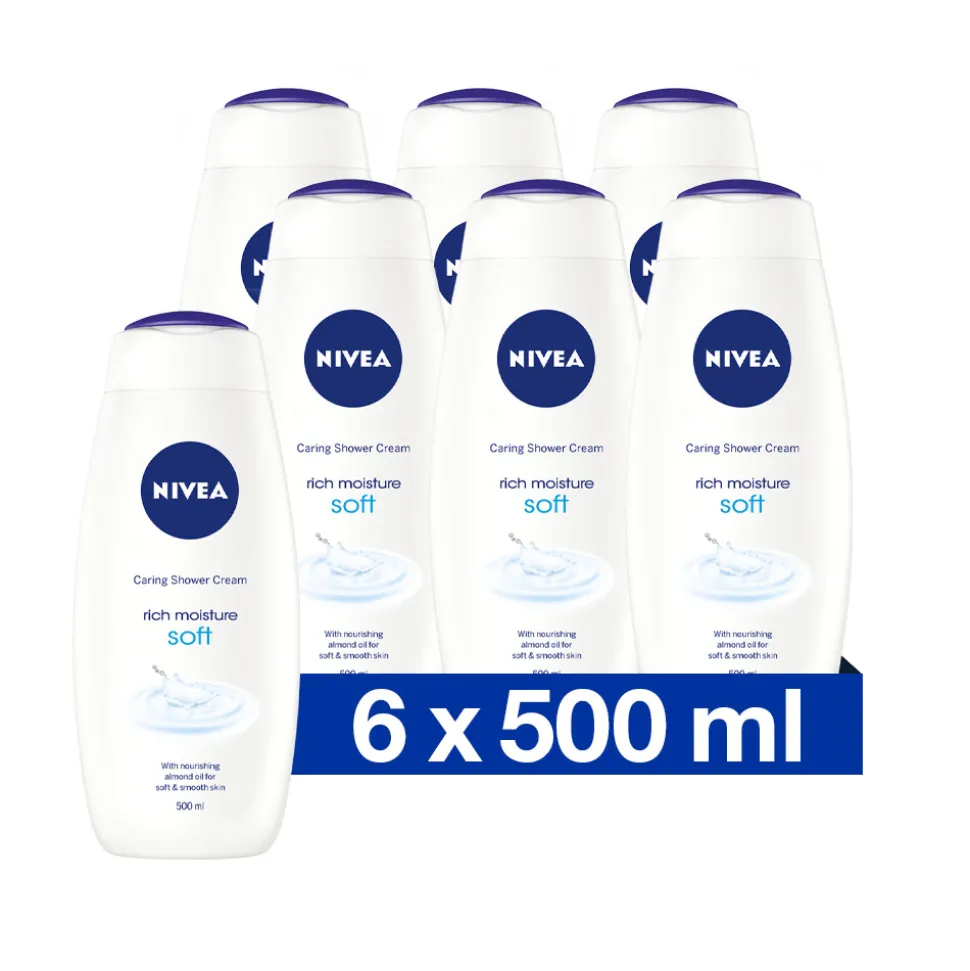 6x NIVEA Douchecrème Soft 500 ml