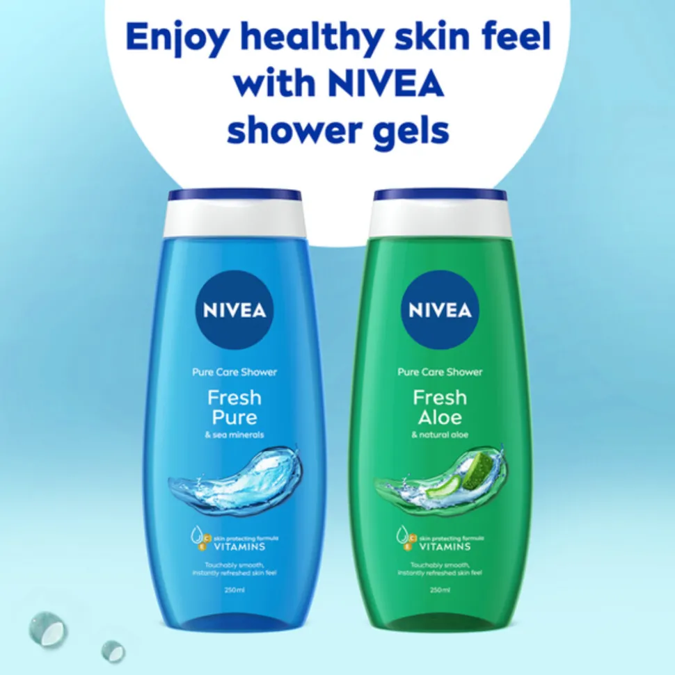 6x NIVEA Douchegel Fresh Pure 250 ml