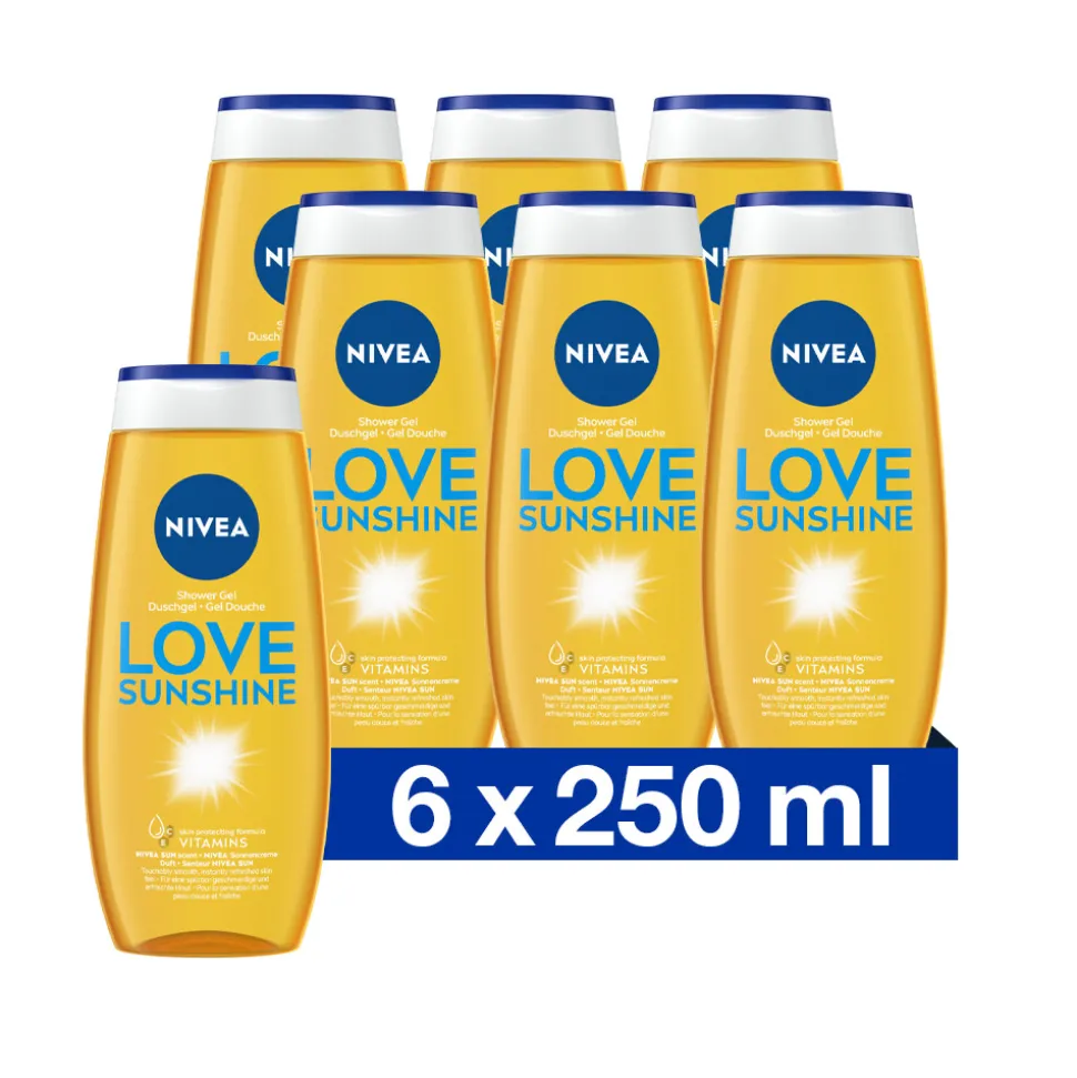 6x NIVEA Douchegel Love Sunshine 250 ml