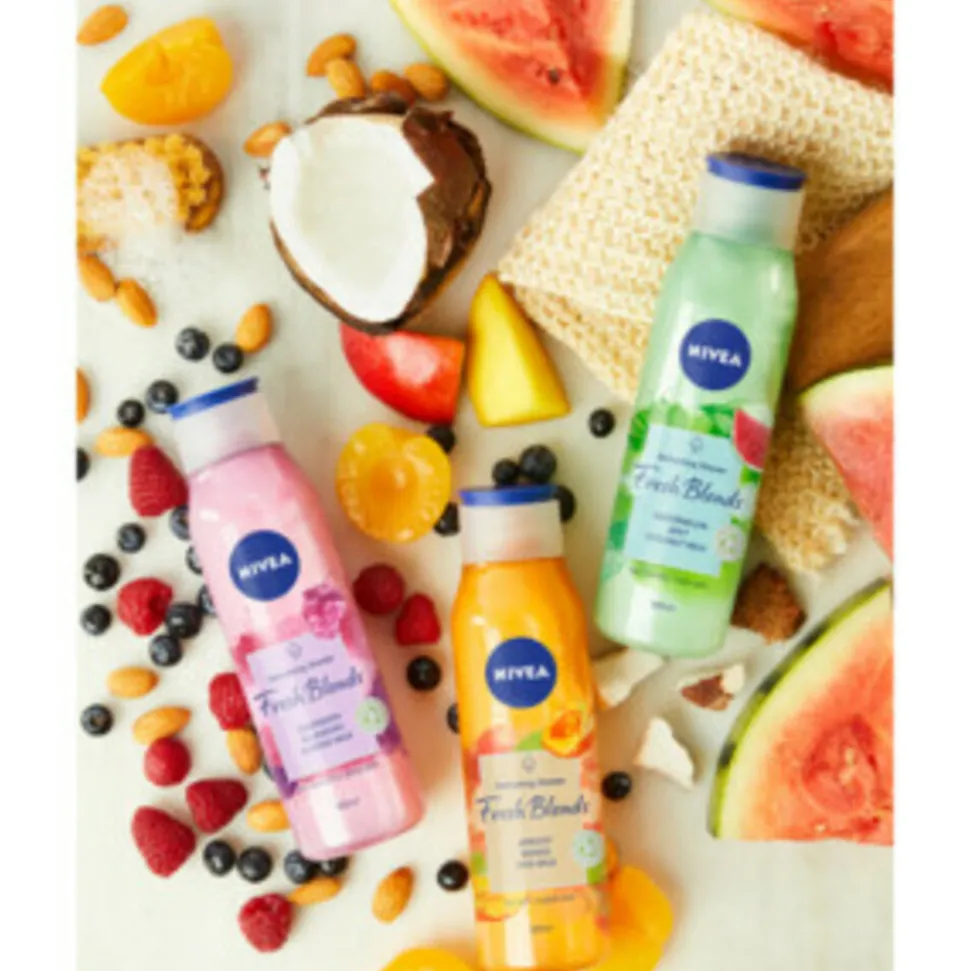 6x NIVEA Fresh Blends Douchegel Fresh Blends Raspberry 300 ml