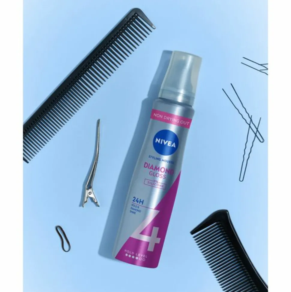 6x NIVEA Haarmousse Diamond Gloss 150 ml