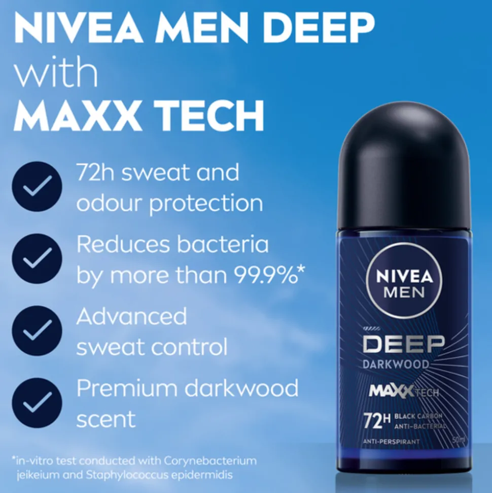 6x NIVEA Men Deodorant Roller Deep 50 ml