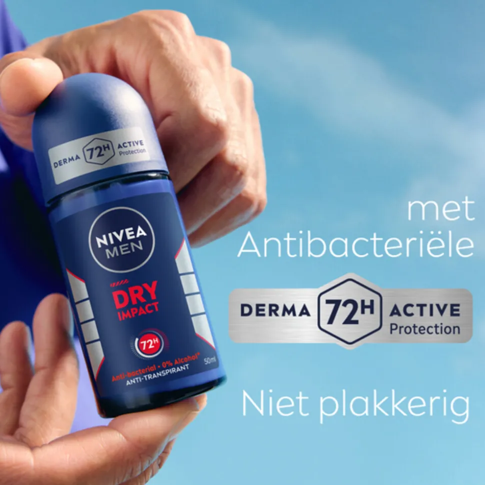 6x NIVEA Men Deodorant Roller Dry Impact 50 ml
