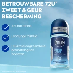 6x NIVEA Men Deodorant Roller Fresh Active 50 ml