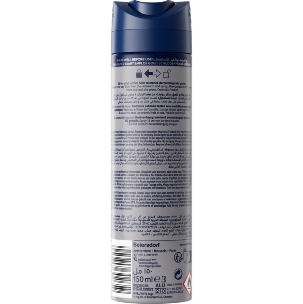 6x NIVEA Men Deodorant Spray Silver Protect 150 ml