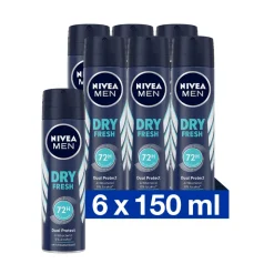 6x NIVEA Men Deodorant Spray Dry Fresh 150 ml