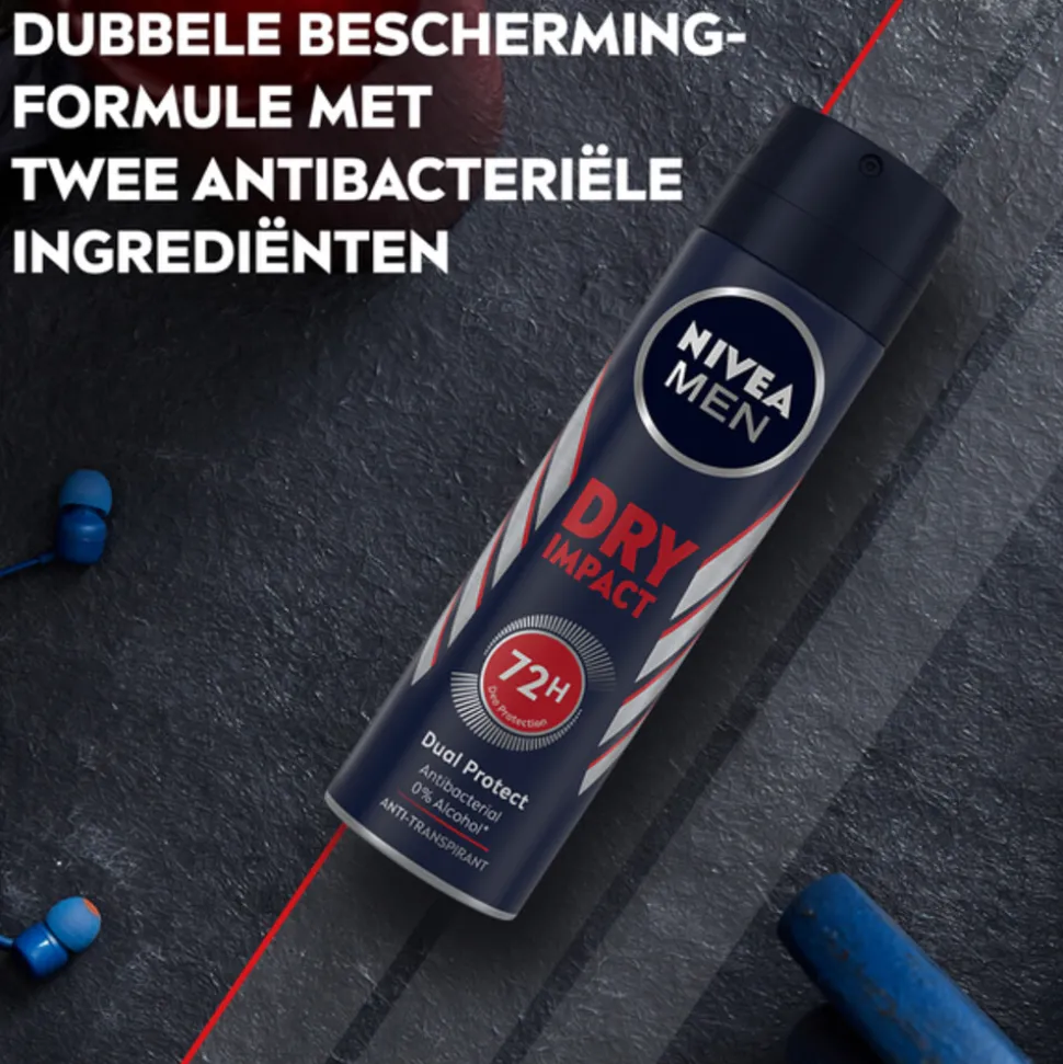 6x NIVEA Men Deodorant Spray Dry Impact 150 ml