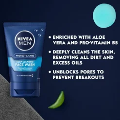 6x NIVEA Men Face Wash Protect & Care 100 ml
