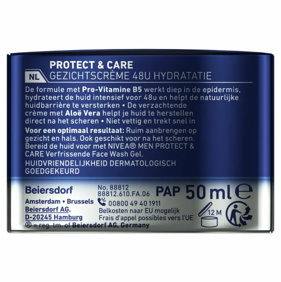 3x NIVEA Men Intensieve Gezichtscrème Protect & Care 50 ml