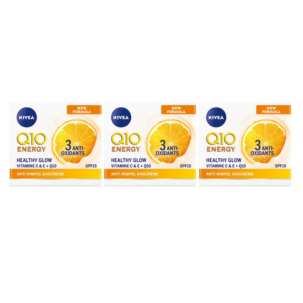 3x NIVEA Q10 Dagcrème Energy SPF 15 50 ml