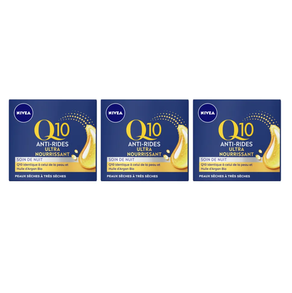 3x NIVEA Q10 Nachtcrème Anti-Rimpel Extra Voedend 50 ml