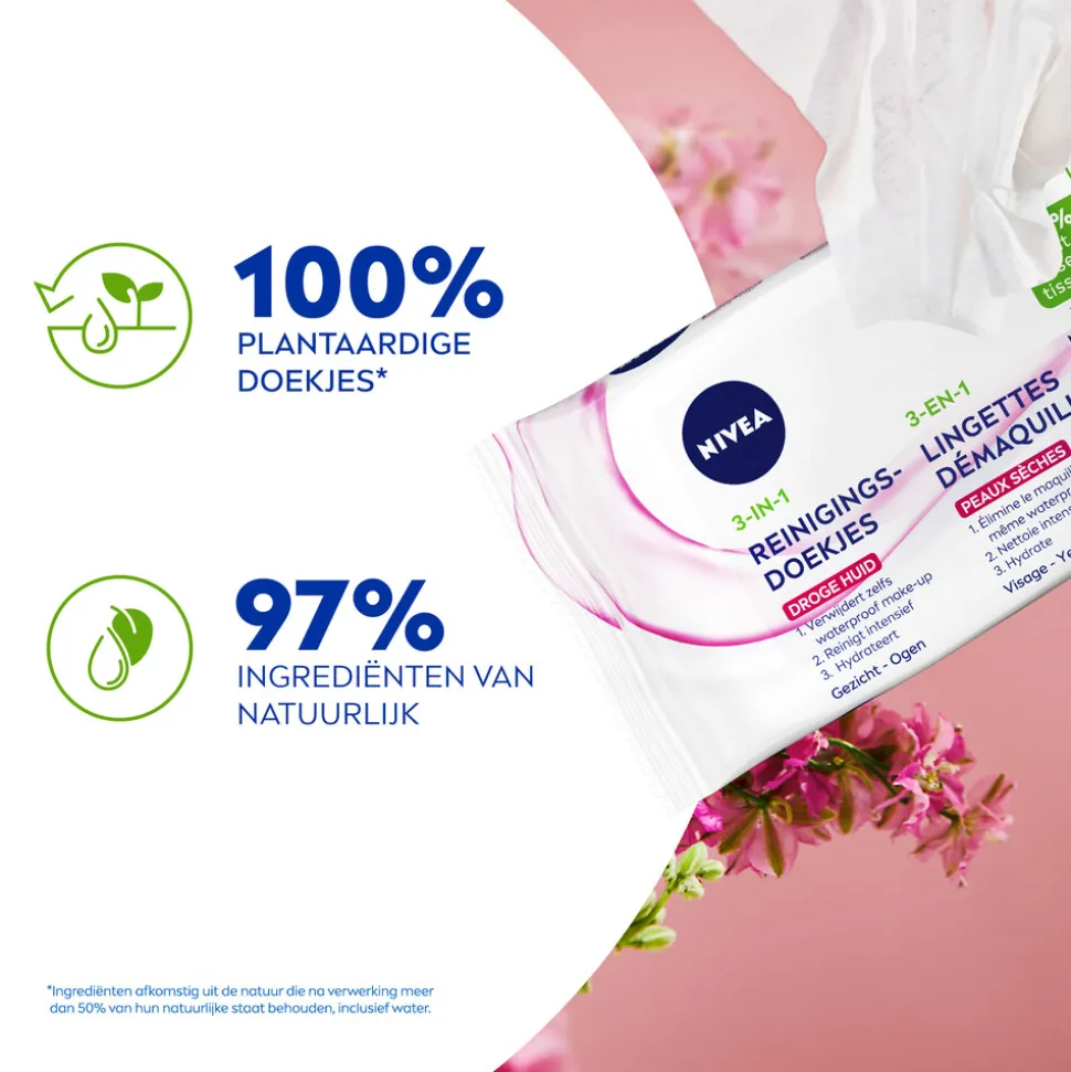 6x NIVEA Reinigingsdoekjes Droge Huid 25 stuks