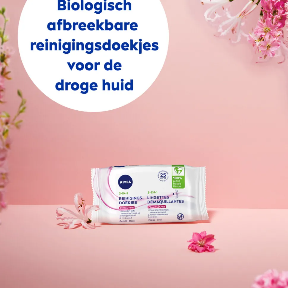 6x NIVEA Reinigingsdoekjes Droge Huid 25 stuks