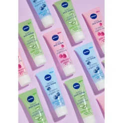 6x NIVEA Rijstscrub Mild met Bio Framboos 75 ml