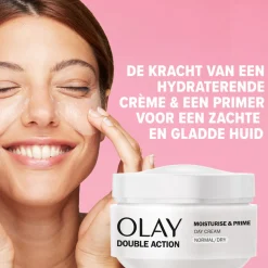 4x Olay Double Action Hydraterende Dagcrème en Primer 50 ml