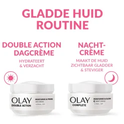 4x Olay Double Action Hydraterende Dagcrème en Primer 50 ml