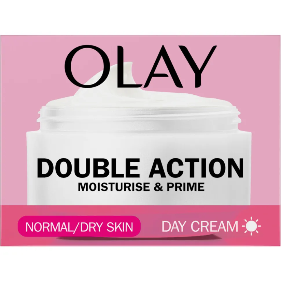 4x Olay Double Action Hydraterende Dagcrème en Primer 50 ml