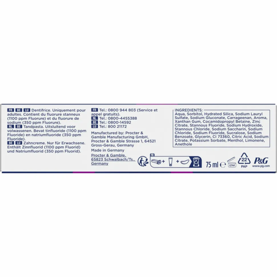 12x Oral-B Tandpasta Professional Bescherming Gevoelige Tanden 75 ml