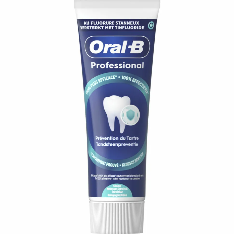 12x Oral-B Tandpasta Professional Tandsteencontrole Reinigingskristallen Extra Fris 75 ml