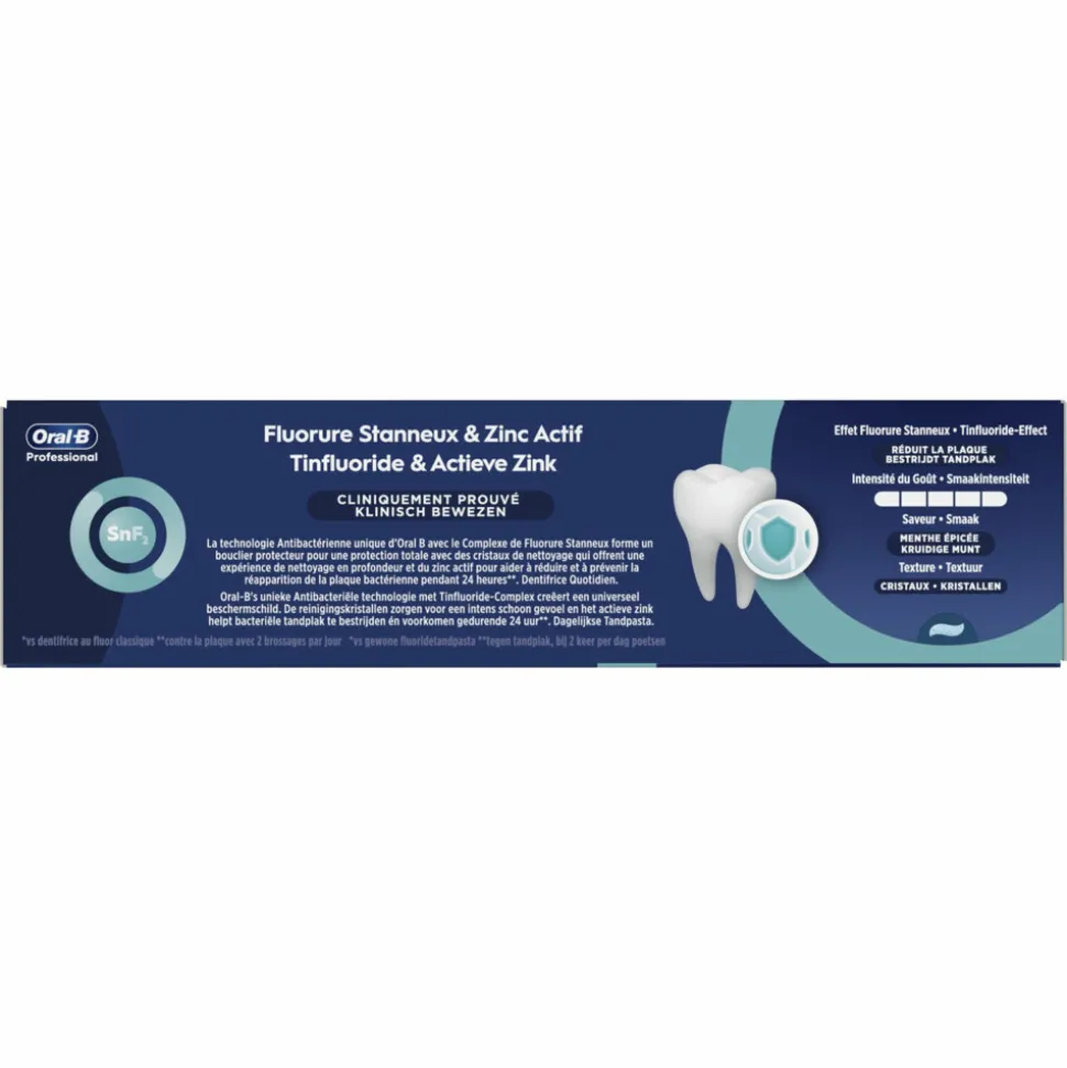 12x Oral-B Tandpasta Professional Tandsteencontrole Reinigingskristallen Extra Fris 75 ml