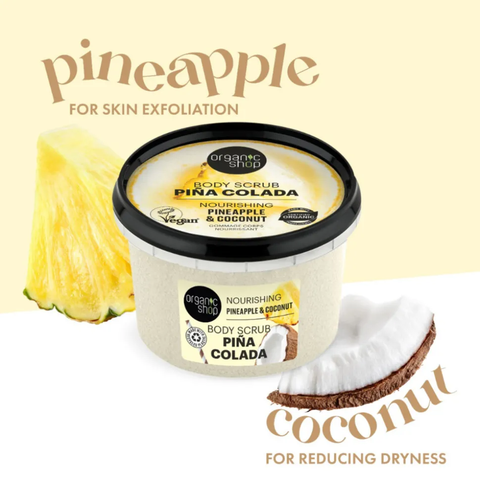 6x Organic Shop Body Scrub Pineapple & Coconut 250 ml