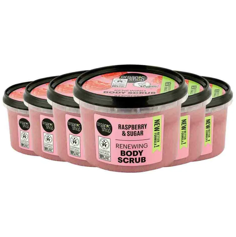 6x Organic Shop Body Scrub Raspberry Cream 250 ml