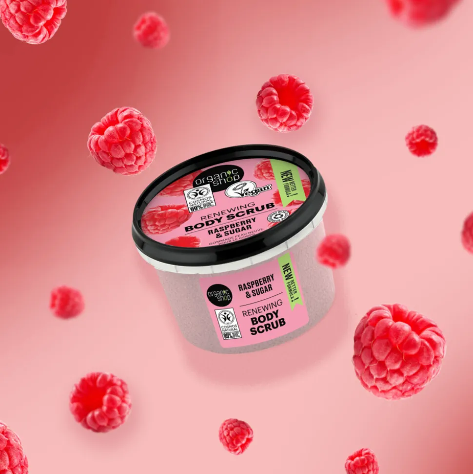 6x Organic Shop Body Scrub Raspberry Cream 250 ml