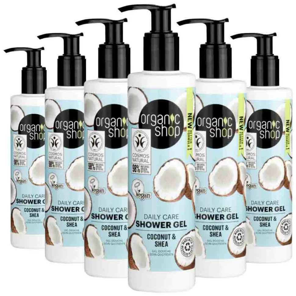 6x Organic Shop Daily Care Coconut and Shea Shower Gel 280 ml