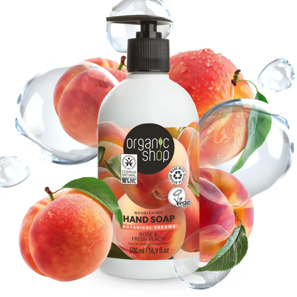 6x Organic Shop Handzeep Rose & Peach 500 ml
