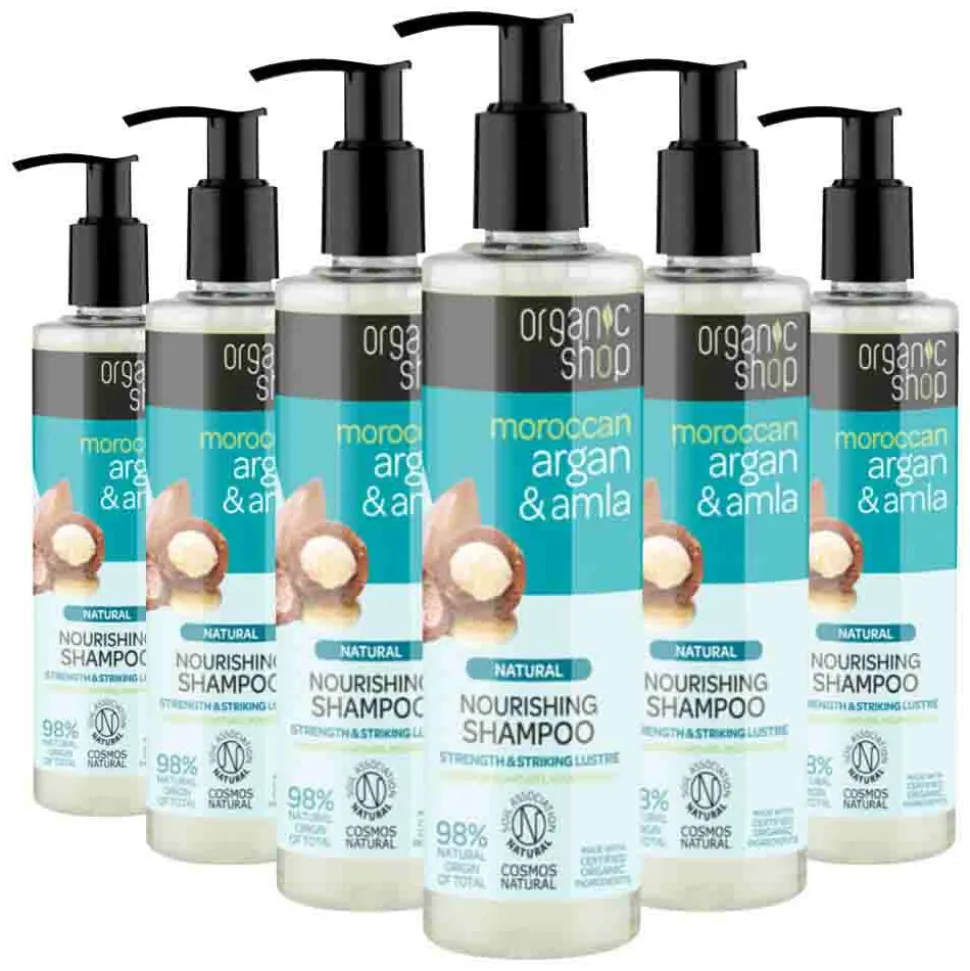 6x Organic Shop Shampoo Argan & Amla 280 ml