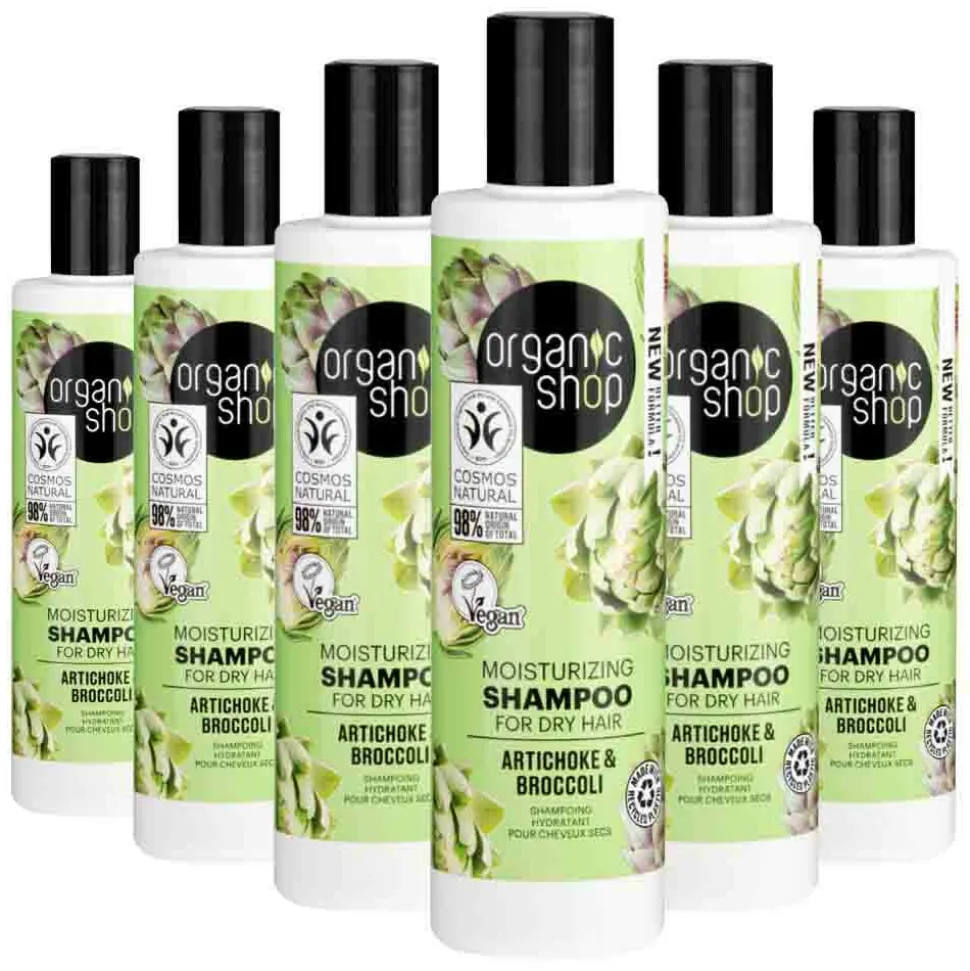 6x Organic Shop Shampoo Artichoke and Broccoli 280 ml
