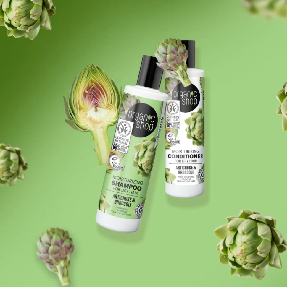 6x Organic Shop Shampoo Artichoke and Broccoli 280 ml