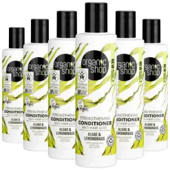 6x Organic Shop Strengthening Conditioner Anti-Hair Loss Algae and Lemongrass 280 ml