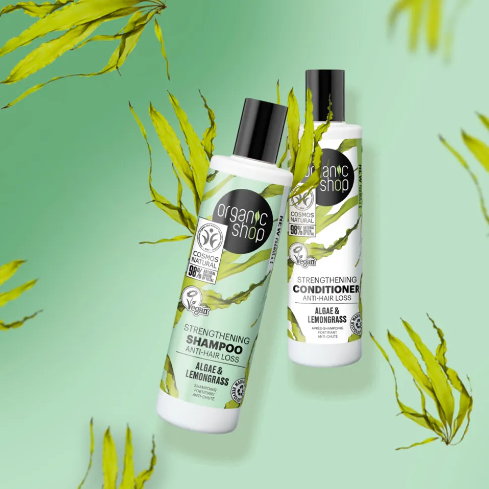 6x Organic Shop Strengthening Conditioner Anti-Hair Loss Algae and Lemongrass 280 ml