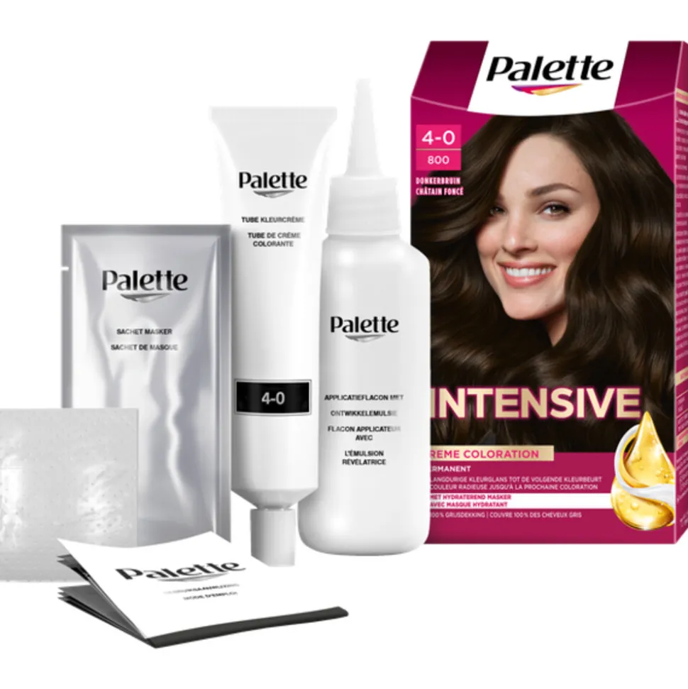 3x Palette Intensive Oil-Care Color Haarkleuring 800 Donkerbruin
