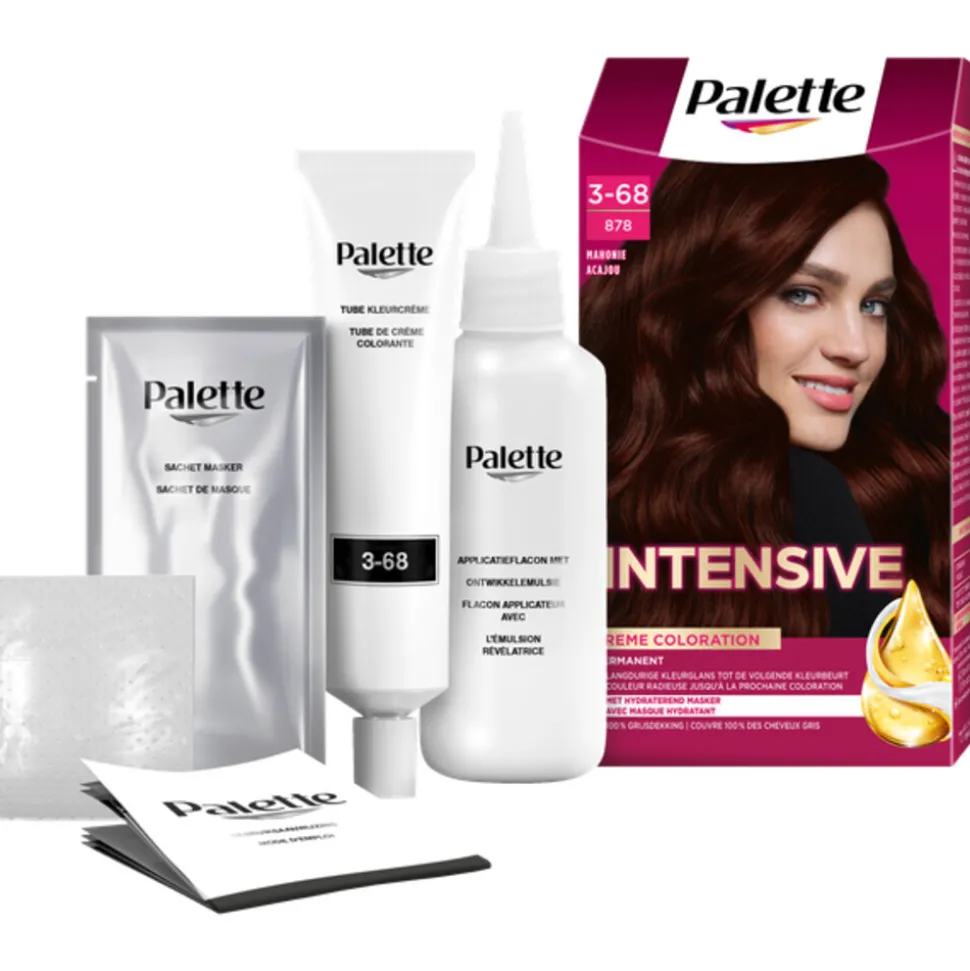 3x Palette Intensive Oil-Care Color Haarkleuring 878 Mahonie