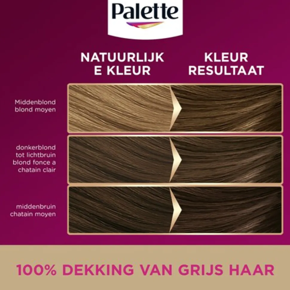 3x Palette Intensive Oil-Care Color Haarkleuring 600 Lichtbruin