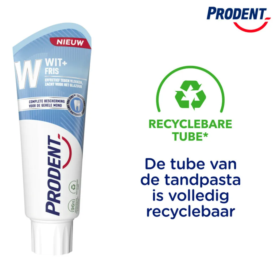 12x Prodent Tandpasta Wit + Fris 75 ml