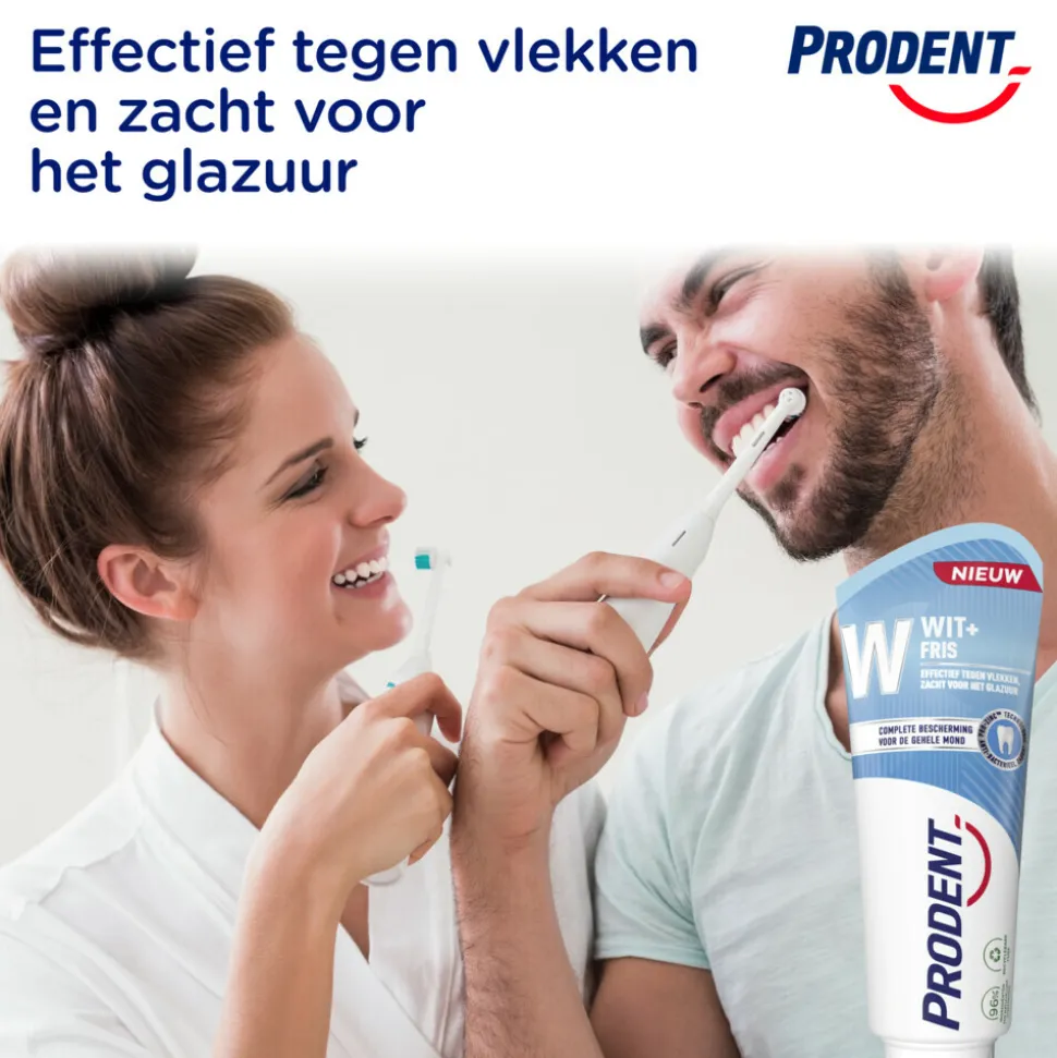12x Prodent Tandpasta Wit + Fris 75 ml